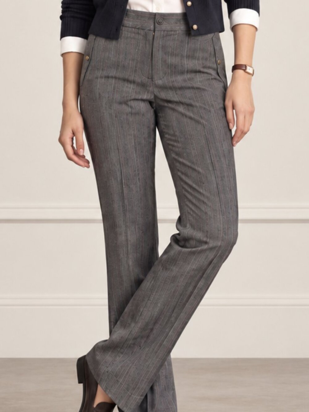 DKNY Jeans Petite Pinstripe Trouser Pants Size 8P